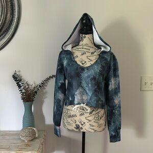 Echt Tie Dye Cropped Athleisure Workout Activewear Hoodie Women's size M